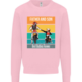 Motocross Father & Son Father's Day Kids Sweatshirt Jumper Light Pink