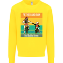 Motocross Father & Son Father's Day Kids Sweatshirt Jumper Yellow
