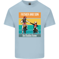 Motocross Father & Son Father's Day Kids T-Shirt Childrens Light Blue