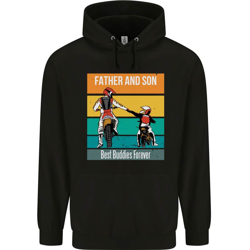 Motocross Father & Son Father's Day Mens 80% Cotton Hoodie Black