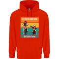 Motocross Father & Son Father's Day Mens 80% Cotton Hoodie Bright Red
