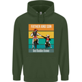 Motocross Father & Son Father's Day Mens 80% Cotton Hoodie Forest Green