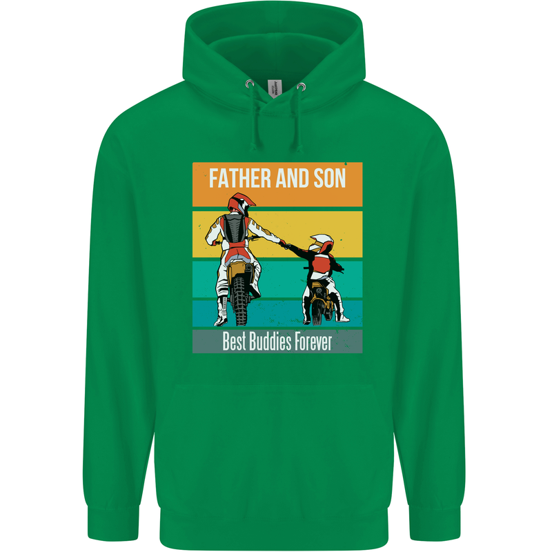 Motocross Father & Son Father's Day Mens 80% Cotton Hoodie Irish Green