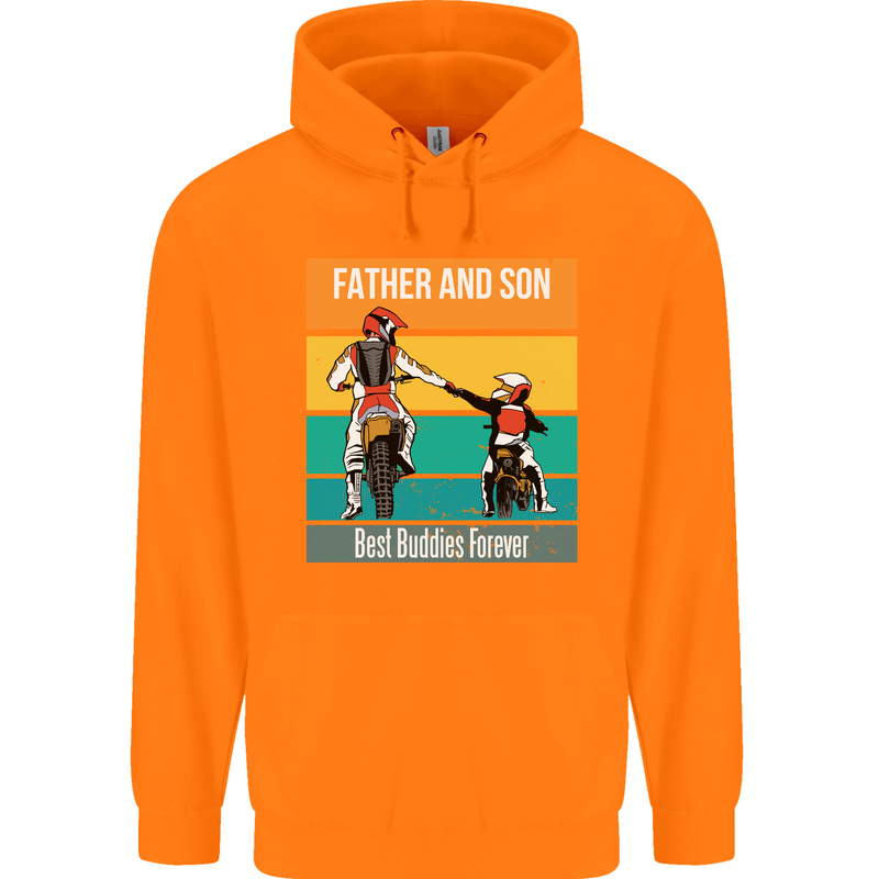 Motocross Father & Son Father's Day Mens 80% Cotton Hoodie Orange