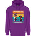 Motocross Father & Son Father's Day Mens 80% Cotton Hoodie Purple