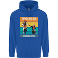 Motocross Father & Son Father's Day Mens 80% Cotton Hoodie Royal Blue