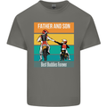 Motocross Father & Son Father's Day Mens Cotton T-Shirt Tee Top Charcoal