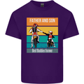 Motocross Father & Son Father's Day Mens Cotton T-Shirt Tee Top Purple