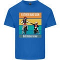 Motocross Father & Son Father's Day Mens Cotton T-Shirt Tee Top Royal Blue