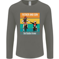 Motocross Father & Son Father's Day Mens Long Sleeve T-Shirt Charcoal