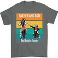 Motocross Father & Son Father's Day Mens T-Shirt Cotton Gildan Charcoal