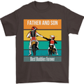 Motocross Father & Son Father's Day Mens T-Shirt Cotton Gildan Dark Chocolate