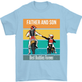 Motocross Father & Son Father's Day Mens T-Shirt Cotton Gildan Light Blue