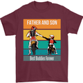 Motocross Father & Son Father's Day Mens T-Shirt Cotton Gildan Maroon