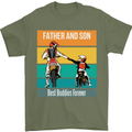 Motocross Father & Son Father's Day Mens T-Shirt Cotton Gildan Military Green