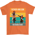 Motocross Father & Son Father's Day Mens T-Shirt Cotton Gildan Orange