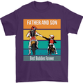 Motocross Father & Son Father's Day Mens T-Shirt Cotton Gildan Purple