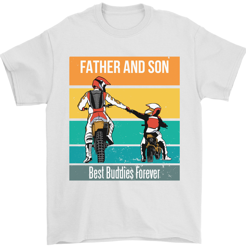 Motocross Father & Son Father's Day Mens T-Shirt Cotton Gildan White