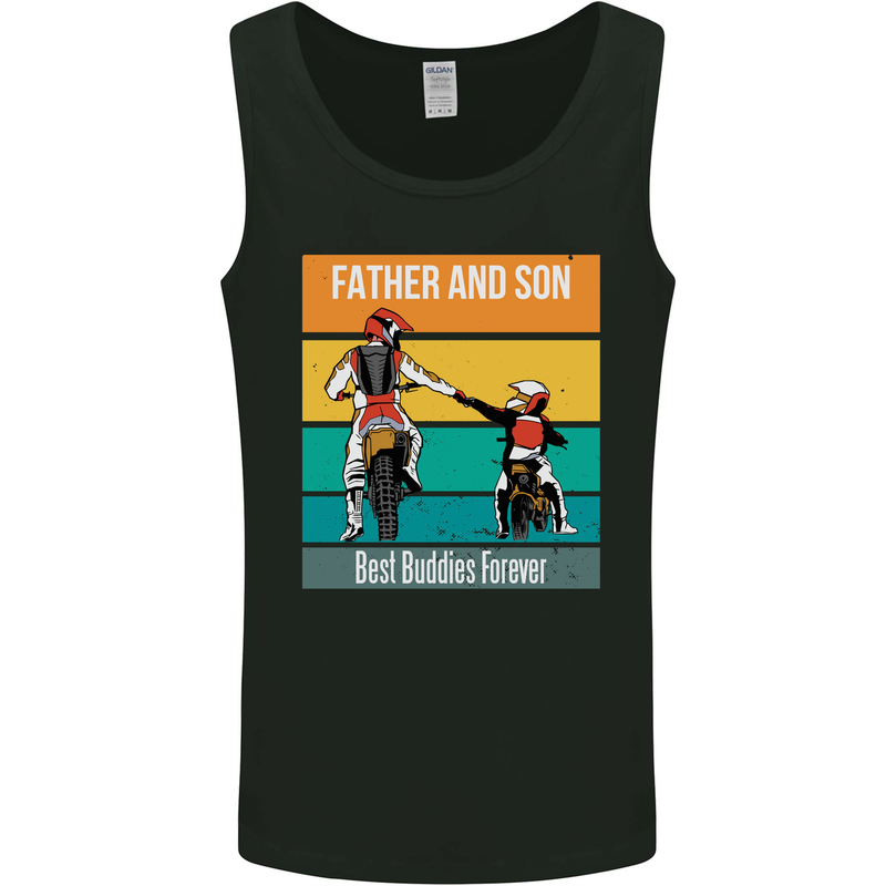Motocross Father & Son Father's Day Mens Vest Tank Top Black