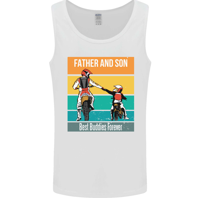 Motocross Father & Son Father's Day Mens Vest Tank Top White