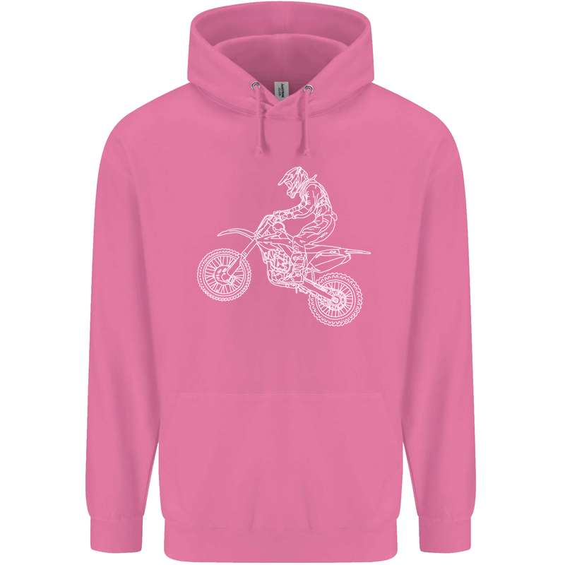 Motocross Line Drawing Dirt Bike MotoX Childrens Kids Hoodie Azalea