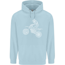 Motocross Line Drawing Dirt Bike MotoX Childrens Kids Hoodie Light Blue