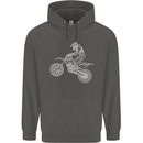 Motocross Line Drawing Dirt Bike MotoX Childrens Kids Hoodie Storm Grey