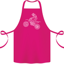 Motocross Line Drawing Dirt Bike MotoX Cotton Apron 100% Organic Pink