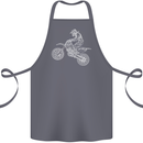 Motocross Line Drawing Dirt Bike MotoX Cotton Apron 100% Organic Steel