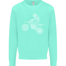 Motocross Line Drawing Dirt Bike MotoX Kids Sweatshirt Jumper Peppermint