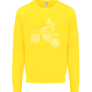 Motocross Line Drawing Dirt Bike MotoX Kids Sweatshirt Jumper Yellow