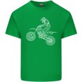 Motocross Line Drawing Dirt Bike MotoX Kids T-Shirt Childrens Irish Green