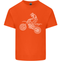 Motocross Line Drawing Dirt Bike MotoX Kids T-Shirt Childrens Orange