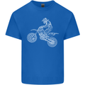 Motocross Line Drawing Dirt Bike MotoX Kids T-Shirt Childrens Royal Blue