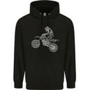 Motocross Line Drawing Dirt Bike MotoX Mens 80% Cotton Hoodie Black