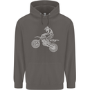 Motocross Line Drawing Dirt Bike MotoX Mens 80% Cotton Hoodie Charcoal