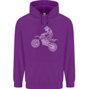 Motocross Line Drawing Dirt Bike MotoX Mens 80% Cotton Hoodie Purple