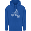 Motocross Line Drawing Dirt Bike MotoX Mens 80% Cotton Hoodie Royal Blue