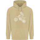 Motocross Line Drawing Dirt Bike MotoX Mens 80% Cotton Hoodie Sand