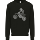 Motocross Line Drawing Dirt Bike MotoX Mens Sweatshirt Jumper Black
