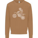 Motocross Line Drawing Dirt Bike MotoX Mens Sweatshirt Jumper Caramel Latte