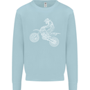 Motocross Line Drawing Dirt Bike MotoX Mens Sweatshirt Jumper Light Blue