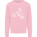 Motocross Line Drawing Dirt Bike MotoX Mens Sweatshirt Jumper Light Pink