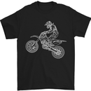 Motocross Line Drawing Dirt Bike MotoX Mens T-Shirt Cotton Gildan Black