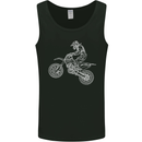 Motocross Line Drawing Dirt Bike MotoX Mens Vest Tank Top Black