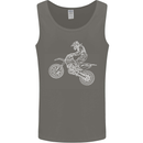Motocross Line Drawing Dirt Bike MotoX Mens Vest Tank Top Charcoal