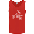 Motocross Line Drawing Dirt Bike MotoX Mens Vest Tank Top Red