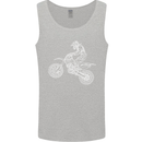 Motocross Line Drawing Dirt Bike MotoX Mens Vest Tank Top Sports Grey