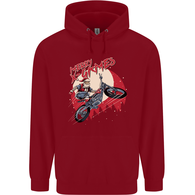 Motocross Merry X Games Dirt Bike Motorbike Childrens Kids Hoodie Red
