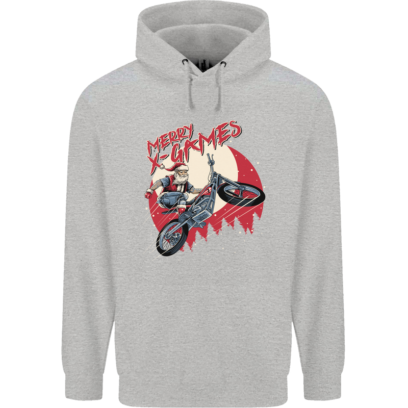 Motocross Merry X Games Dirt Bike Motorbike Childrens Kids Hoodie Sports Grey